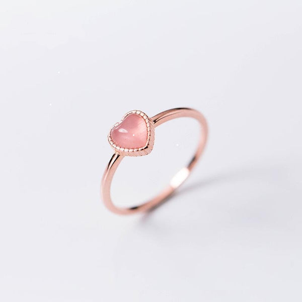The Opal Heart Ring (resizable)
